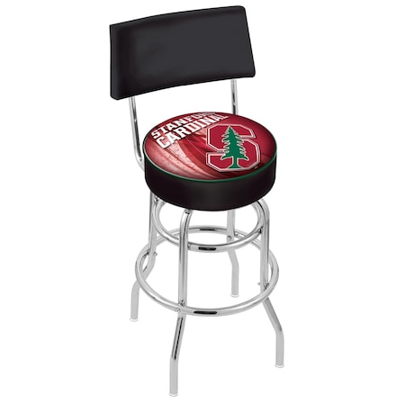 Holland Bar Stool Co 25" Chrome 2-Ring Stanford Swivel Bar Stool, Back L7C425Stnfrd-D2
